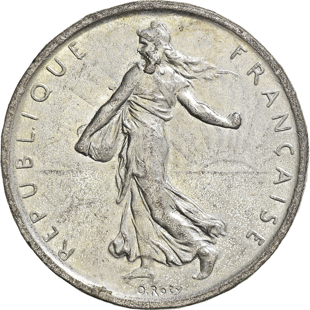 Münze, Frankreich, Semeuse, 5 Francs, 1960, Contemporary forgery, SS+, Silvery