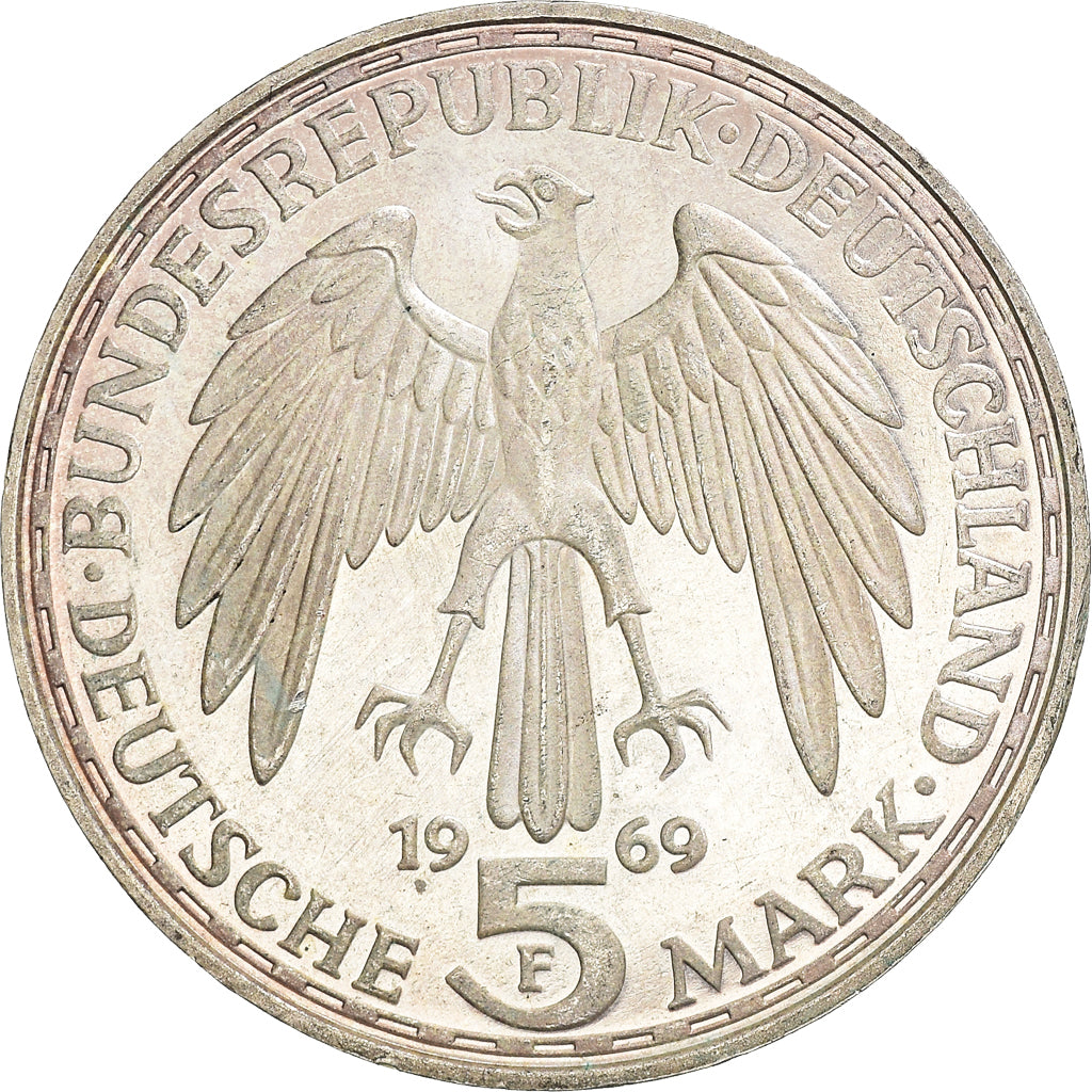 Moneta, GERMANIA - REPUBBLICA FEDERALE, 5 Mark, 1969, Stuttgart, Germany, SPL-