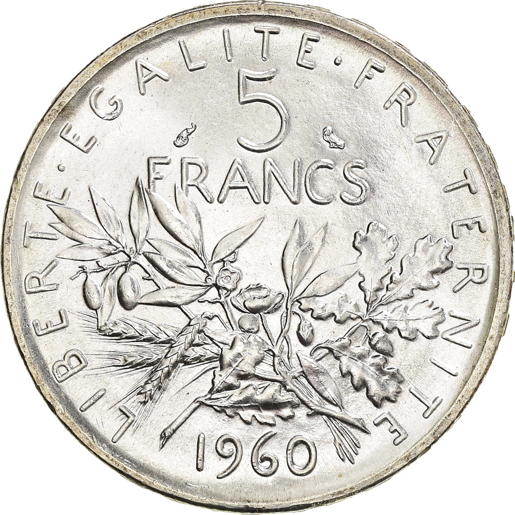 Coin, France, Semeuse, 5 Francs, 1960, MS(63), Silver, KM:926, Gadoury:770
