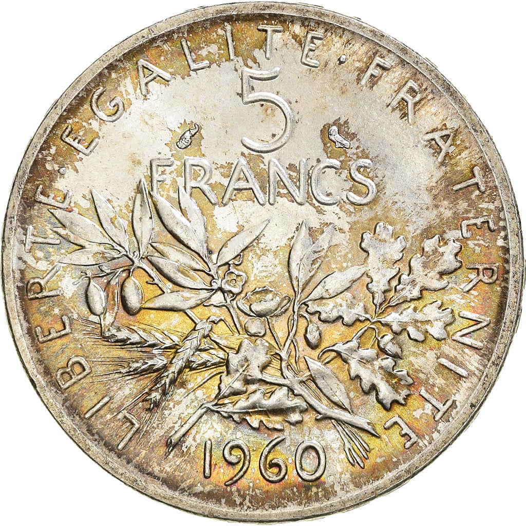 Coin, France, Semeuse, 5 Francs, 1960, MS(63), Silver, KM:926, Gadoury:770