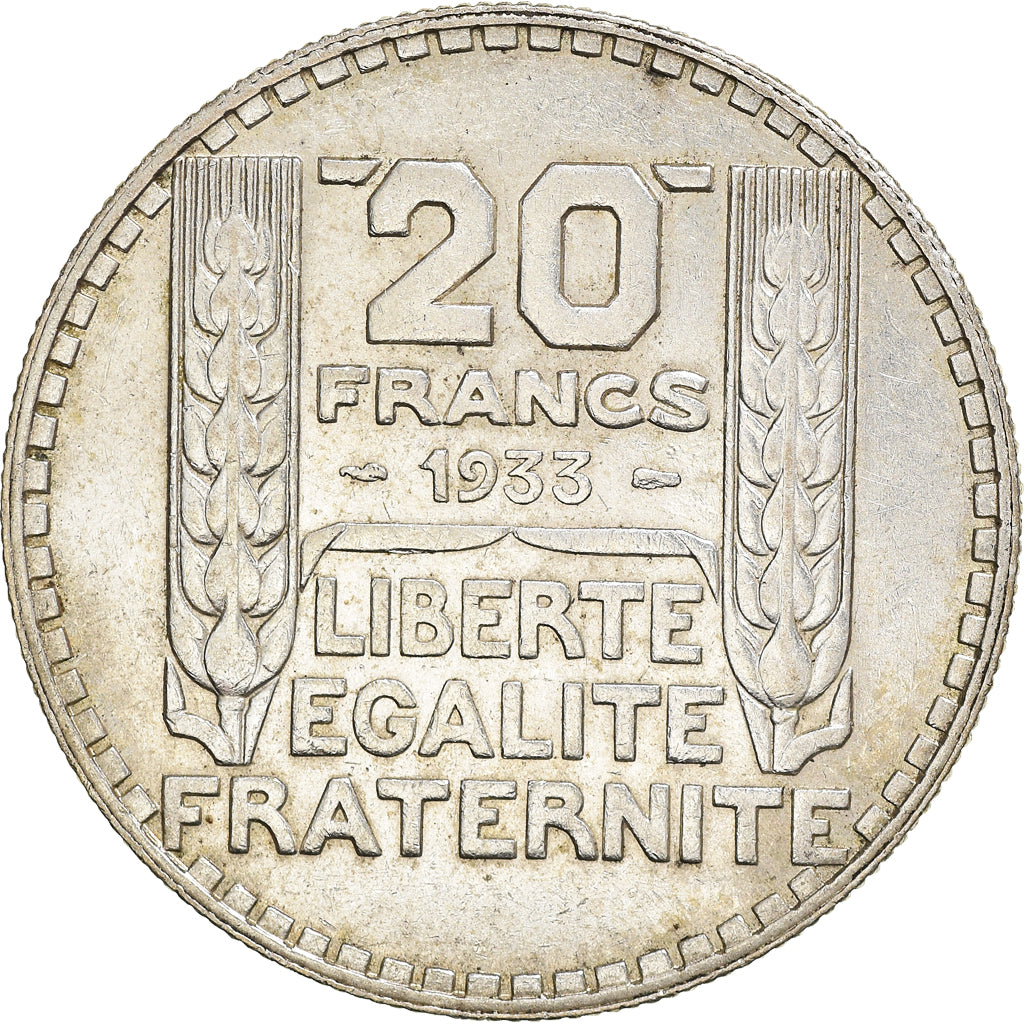 Coin, France, Turin, 20 Francs, 1933, Paris, Rameaux longs, AU(50-53), Silver