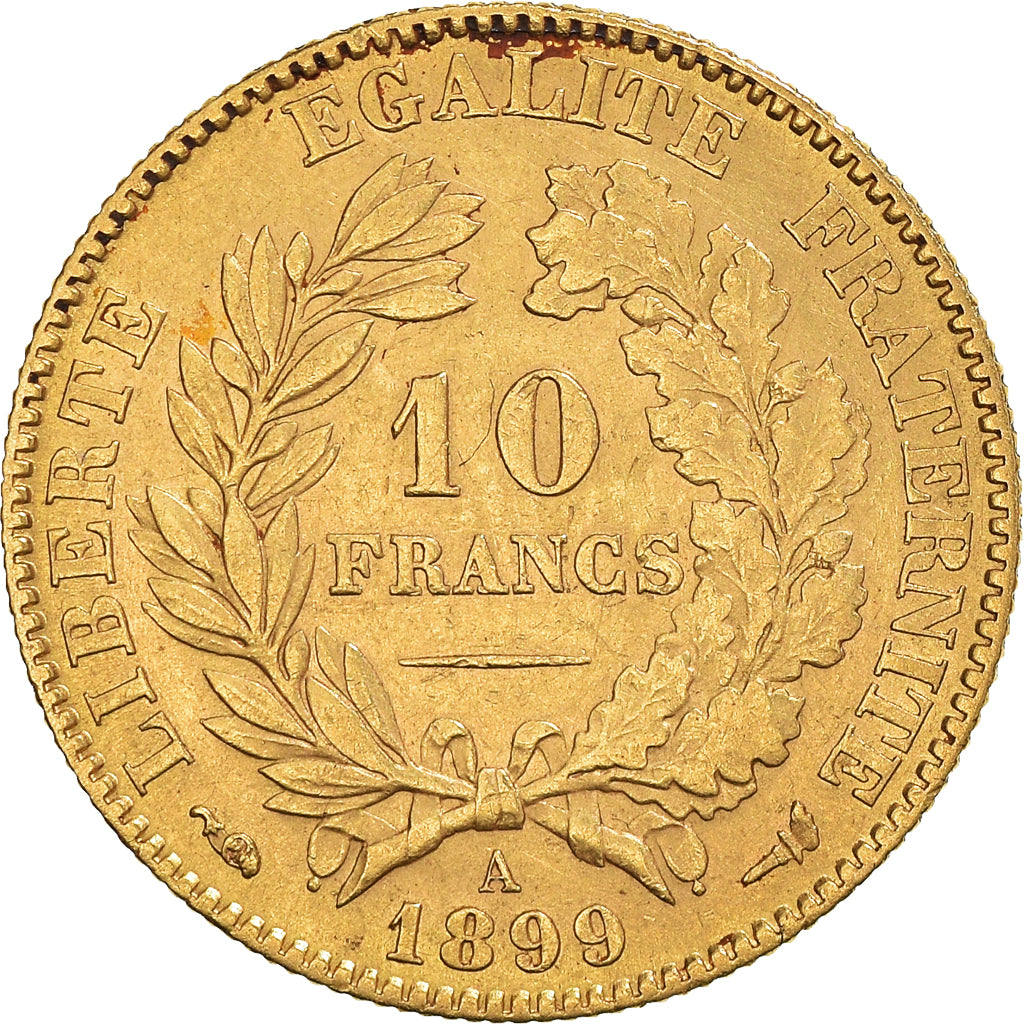 Coin, France, Cérès, 10 Francs, 1899, Paris, EF(40-45), Gold, KM:830