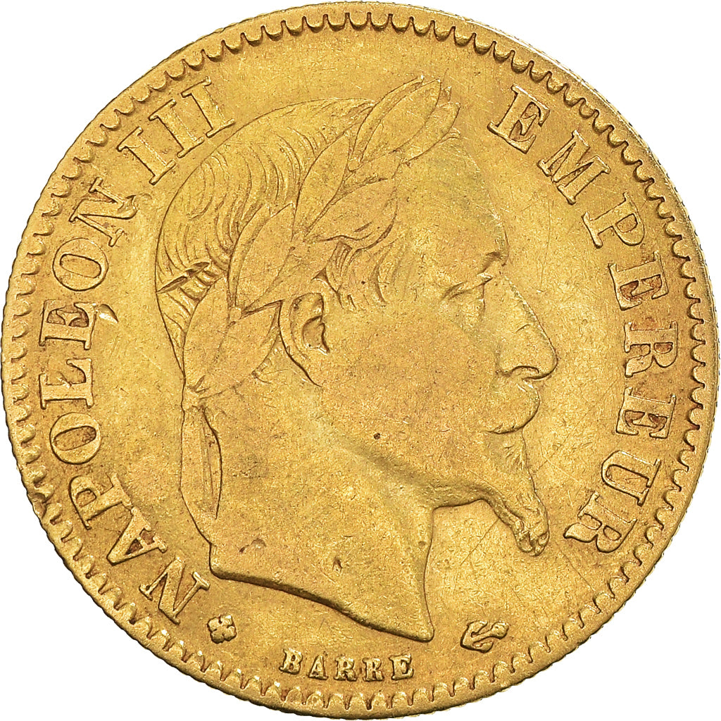 Münze, Frankreich, Napoleon III, 10 Francs, 1863, Strasbourg, S+, Gold
