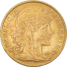 Moeda, França, Marianne, 10 Francs, 1905, Paris, EF(40-45), Dourado, KM:846