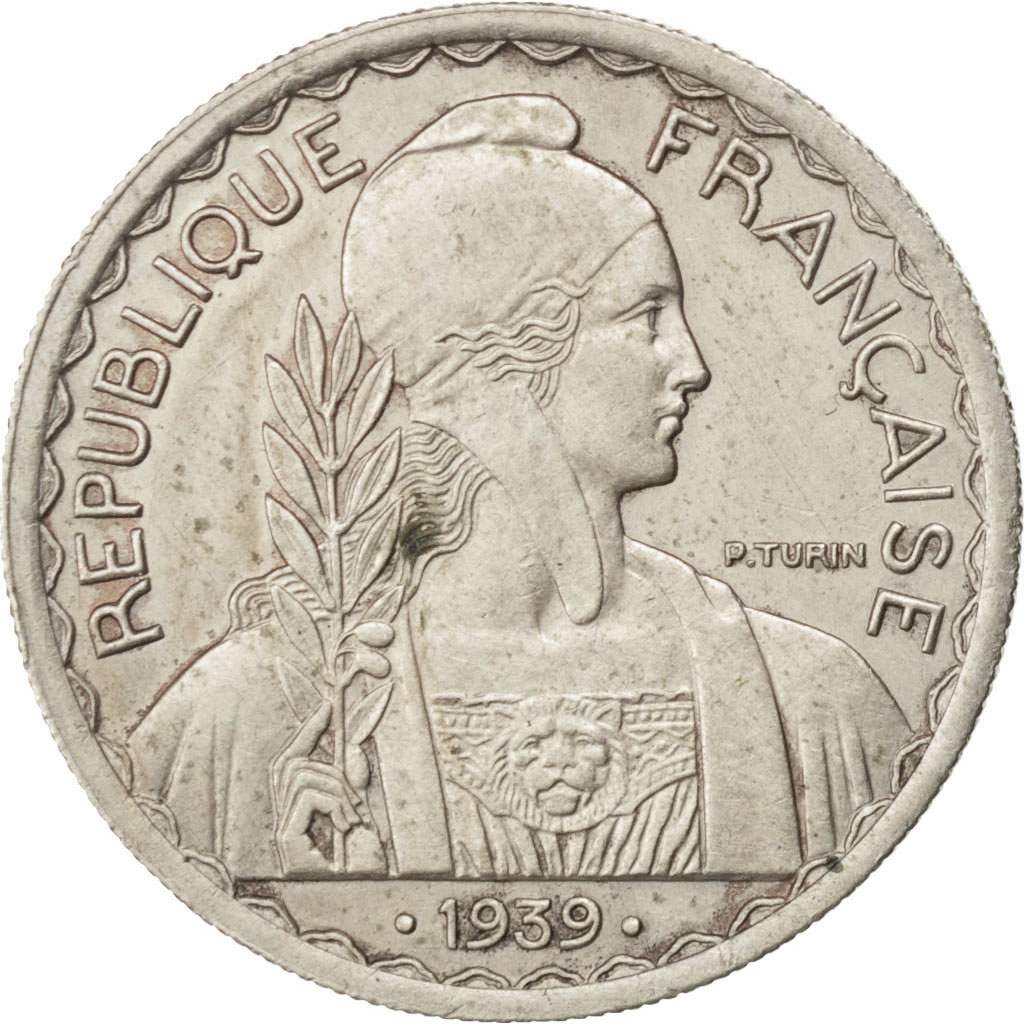 FRENCH INDO-CHINA, 20 Cents, 1939, Paris, KM #23a.1, EF(40-45), Copper-Nickel,..