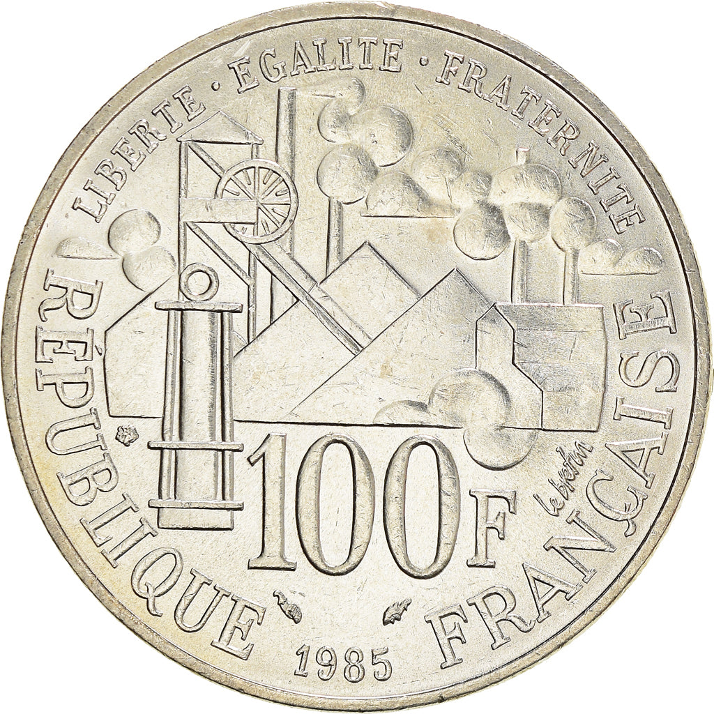 Coin, France, Germinal, 100 Francs, 1985, Paris, AU(55-58), Silver, KM:957