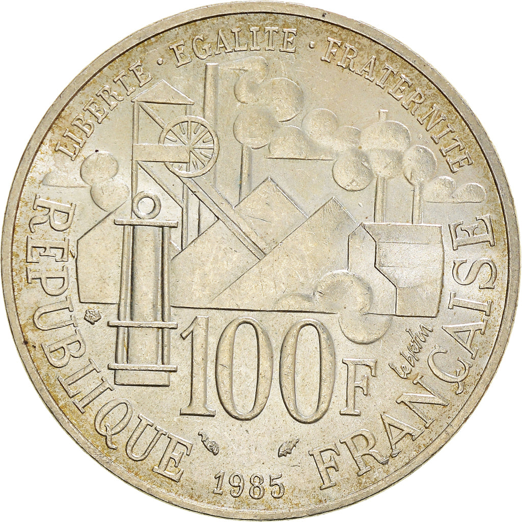 Münze, Frankreich, Germinal, 100 Francs, 1985, Paris, VZ, Silber, KM:957