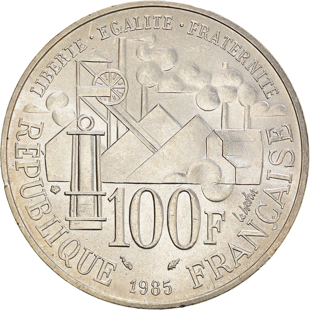 Münze, Frankreich, Germinal, 100 Francs, 1985, Paris, VZ+, Silber, KM:957