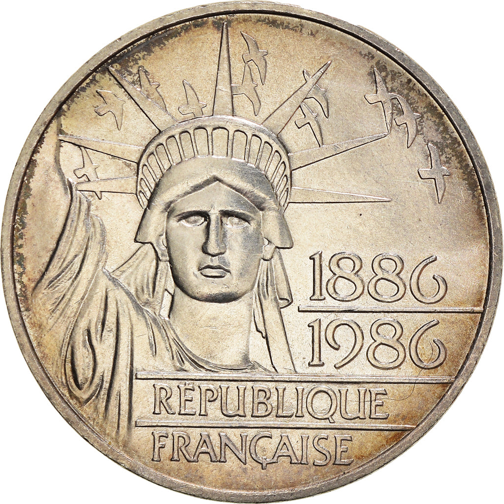 Moneta, Francia, Statue de la Liberté, 100 Francs, 1986, SPL-, Argento, KM:960