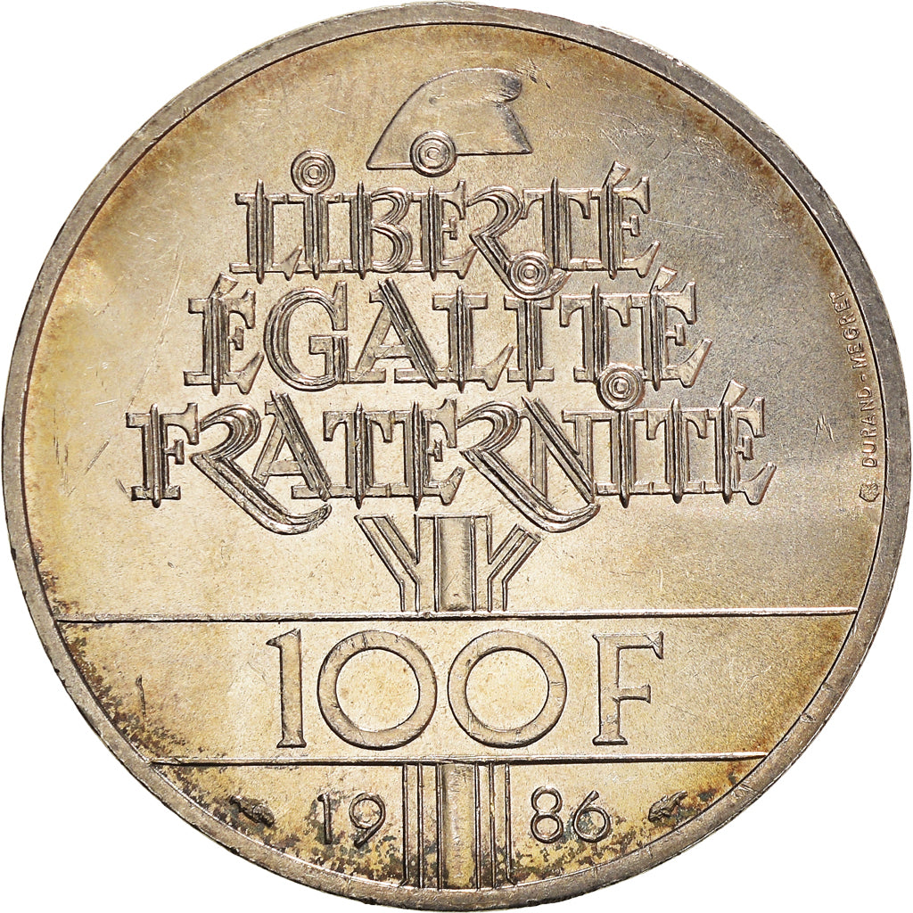 Moneta, Francia, Statue de la Liberté, 100 Francs, 1986, SPL-, Argento, KM:960