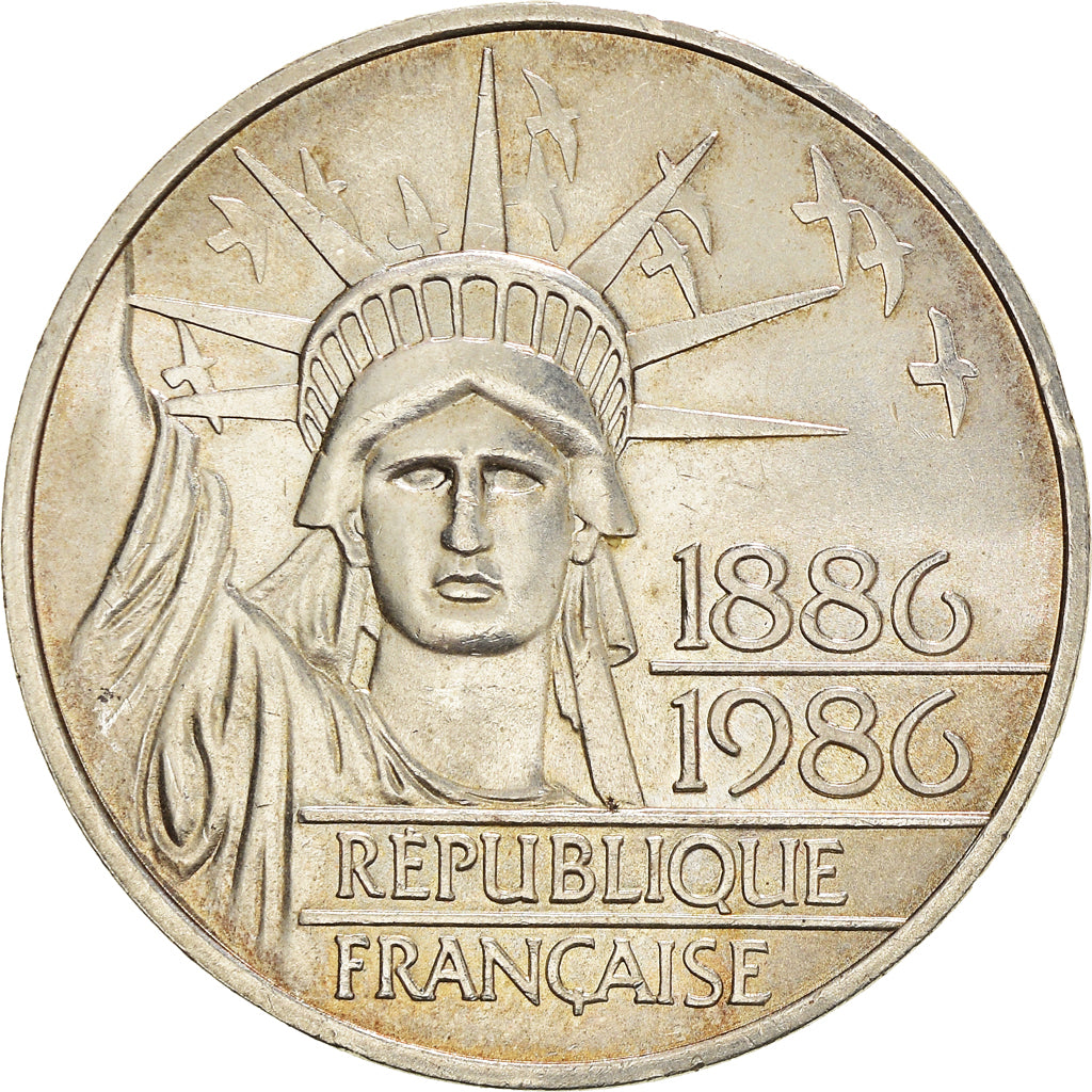 Coin, France, Statue de la Liberté, 100 Francs, 1986, AU(55-58), Silver