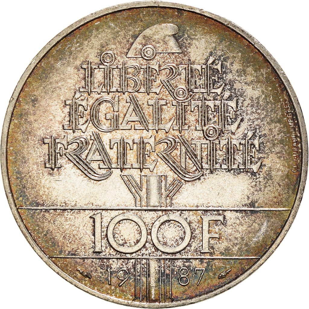 Coin, France, Lafayette, 100 Francs, 1987, EF(40-45), Silver, KM:962