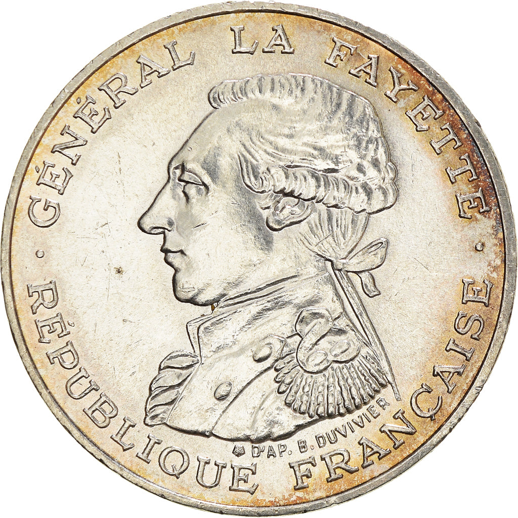 Münze, Frankreich, Lafayette, 100 Francs, 1987, SS+, Silber, KM:962