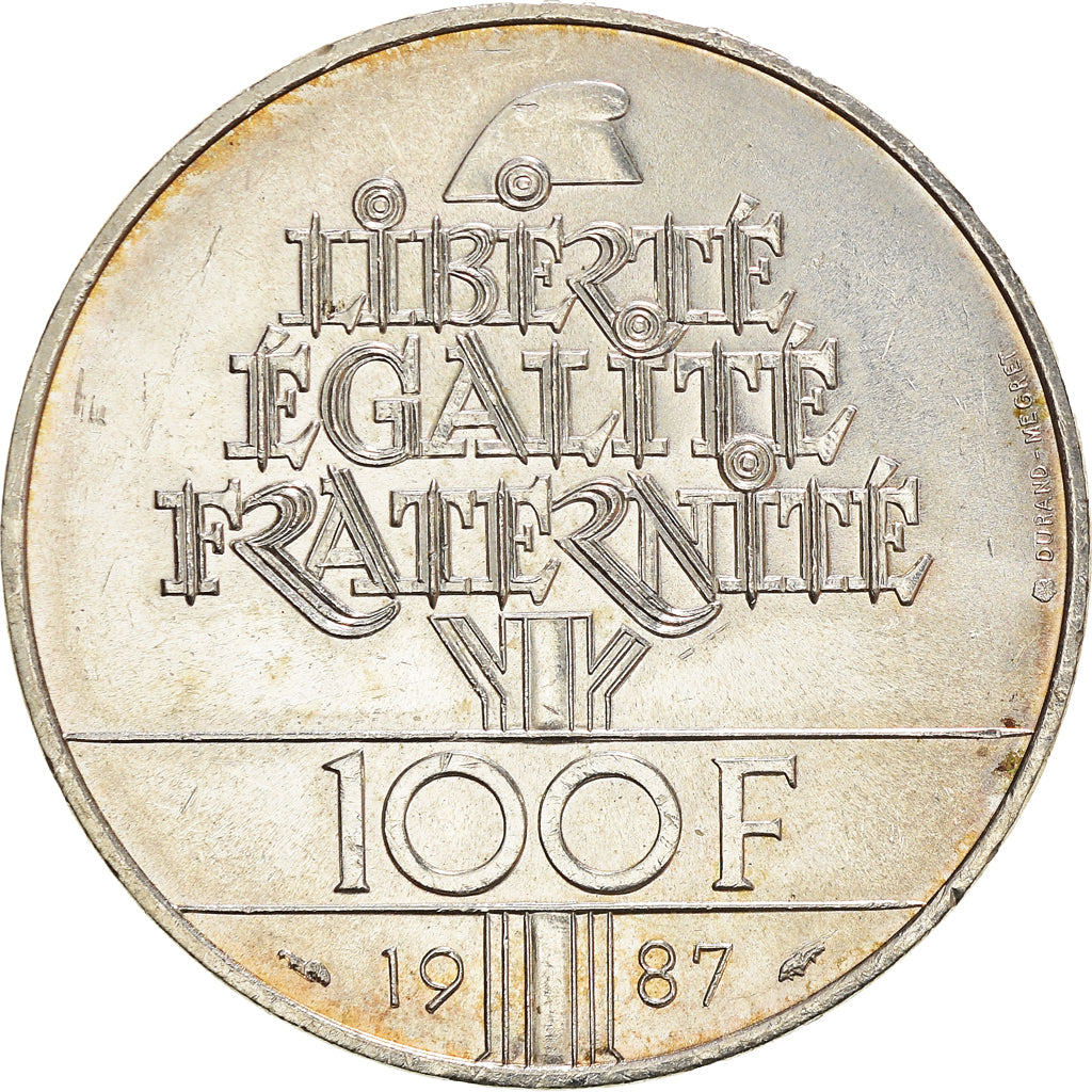 Münze, Frankreich, Lafayette, 100 Francs, 1987, SS+, Silber, KM:962