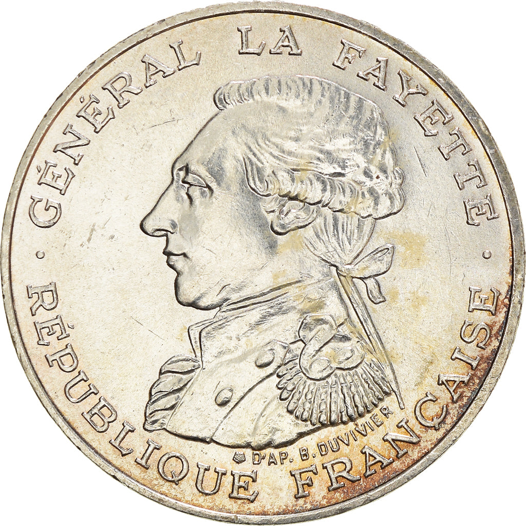 Münze, Frankreich, Lafayette, 100 Francs, 1987, SS+, Silber, KM:962