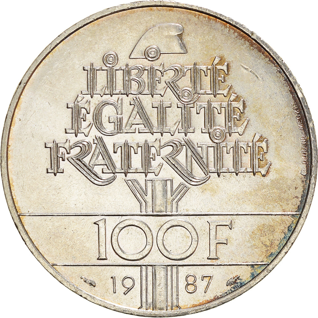 Münze, Frankreich, Lafayette, 100 Francs, 1987, SS+, Silber, KM:962