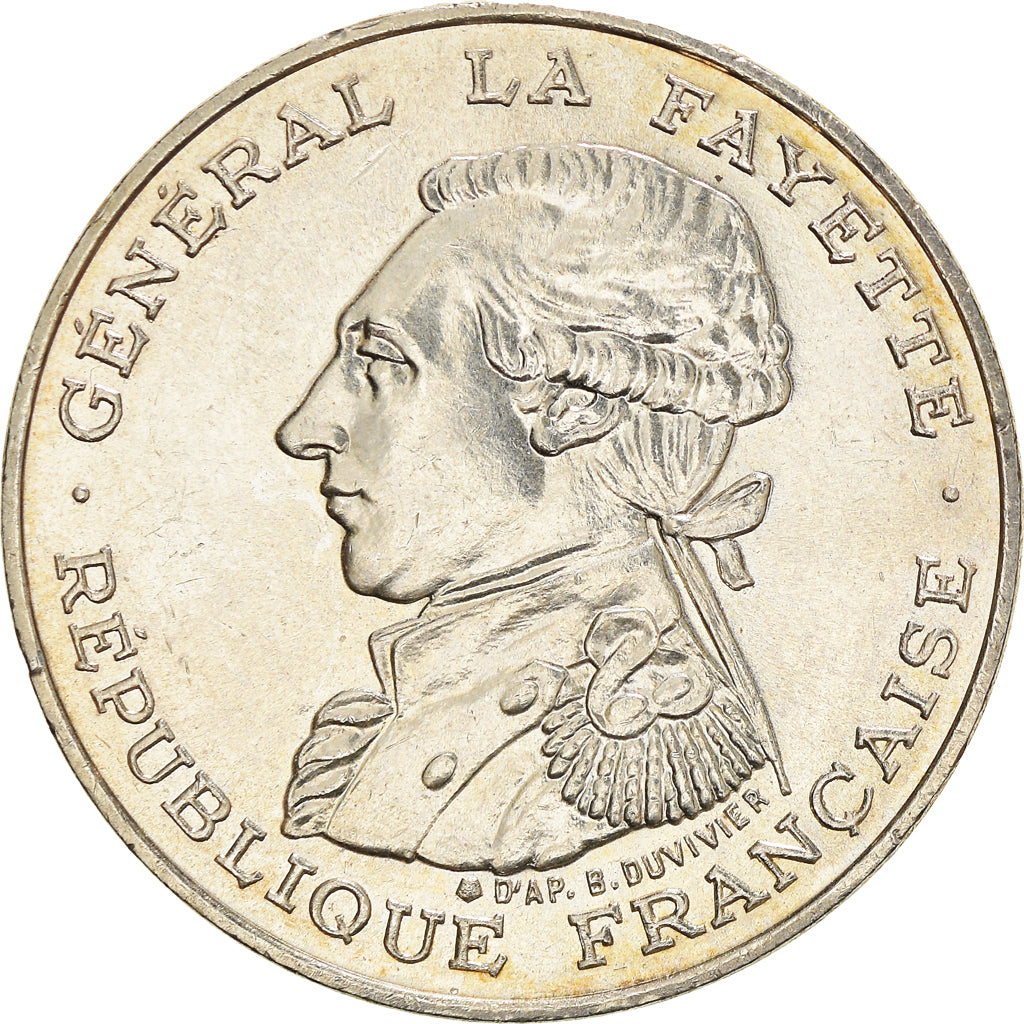 Coin, France, Lafayette, 100 Francs, 1987, AU(55-58), Silver, KM:962
