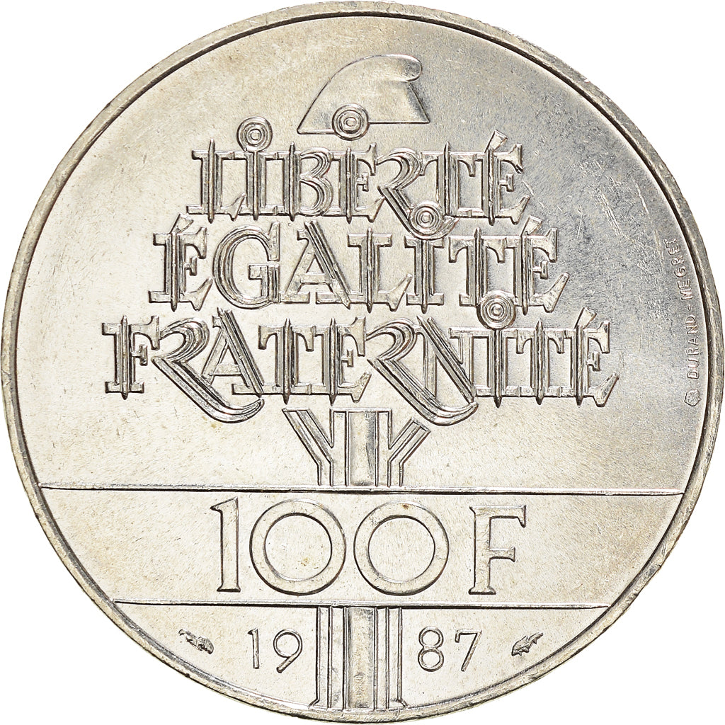 Coin, France, Lafayette, 100 Francs, 1987, AU(55-58), Silver, KM:962