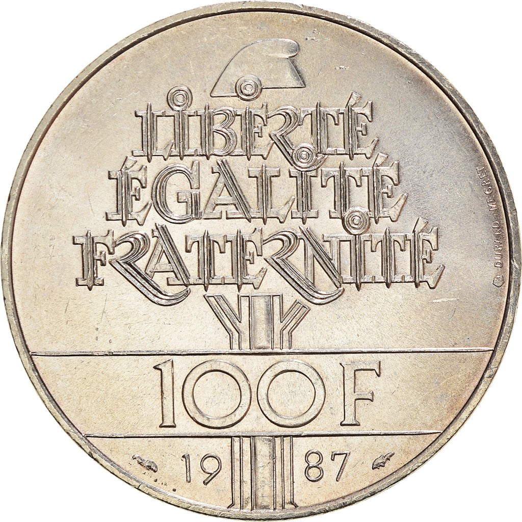 Moneta, Francia, Lafayette, 100 Francs, 1987, SPL-, Argento, KM:962, Gadoury:902