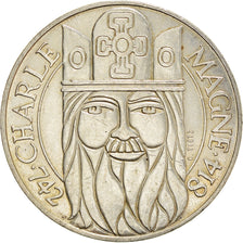 Coin, France, Charlemagne, 100 Francs, 1990, Paris, AU(50-53), Silver, KM:982