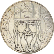 Coin, France, Charlemagne, 100 Francs, 1990, Paris, AU(55-58), Silver, KM:982