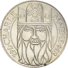Coin, France, Charlemagne, 100 Francs, 1990, Paris, MS(60-62), Silver, KM:982