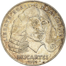 Münze, Frankreich, Descartes, 100 Francs, 1991, SS, Silber, KM:996, Gadoury:906