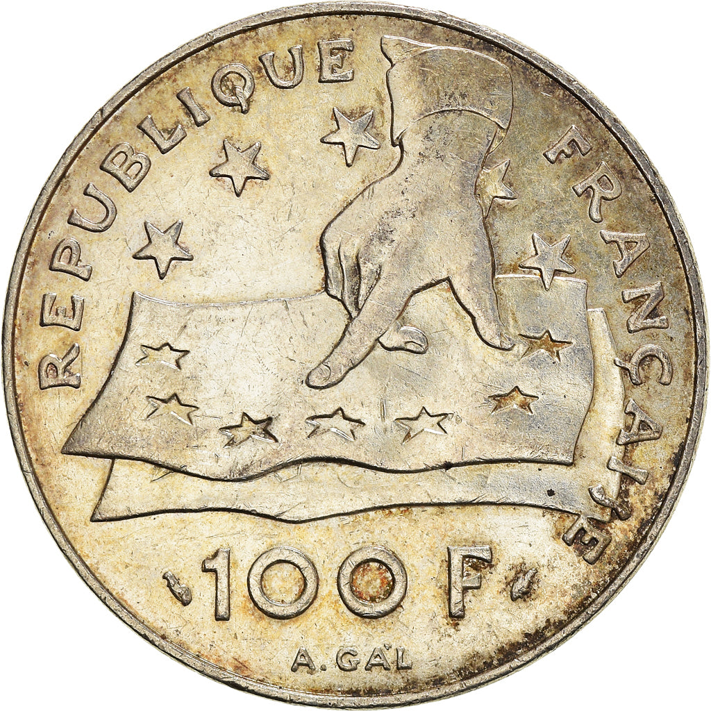 Münze, Frankreich, Descartes, 100 Francs, 1991, SS, Silber, KM:996, Gadoury:906
