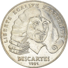 Munten, Frankrijk, Descartes, 100 Francs, 1991, ZF, Zilver, KM:996, Gadoury:906