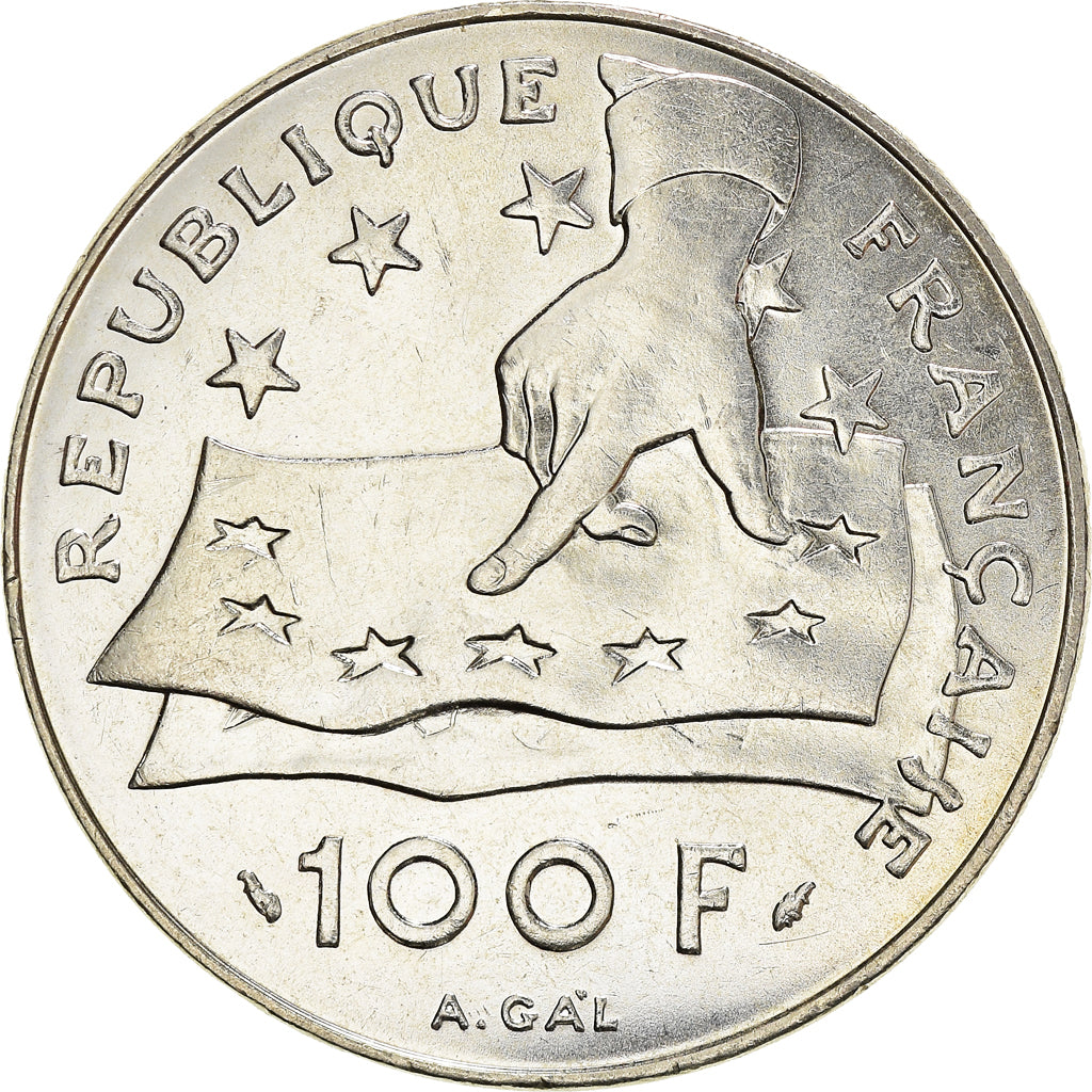 Monnaie, France, Descartes, 100 Francs, 1991, SUP+, Argent, Gadoury:906, KM:996