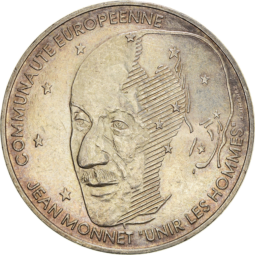 Coin, France, Jean Monnet, 100 Francs, 1992, Paris, EF(40-45), Silver, KM:1120