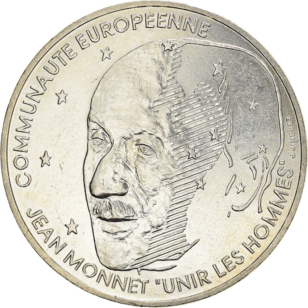 Coin, France, Jean Monnet, 100 Francs, 1992, Paris, AU(50-53), Silver, KM:1120