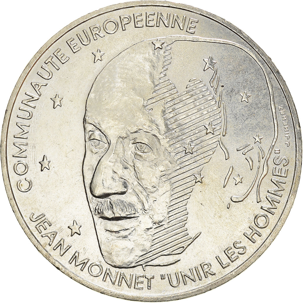 Coin, France, Jean Monnet, 100 Francs, 1992, Paris, AU(55-58), Silver, KM:1120