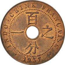 Moneda, Indochina francesa, Cent, 1937, Paris, EBC+, Bronce, KM:12.1
