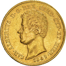 Monnaie, États italiens, SARDINIA, Carlo Alberto, 20 Lire, 1849, Genoa, TTB