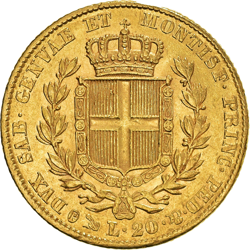 Monnaie, États italiens, SARDINIA, Carlo Alberto, 20 Lire, 1849, Genoa, TTB