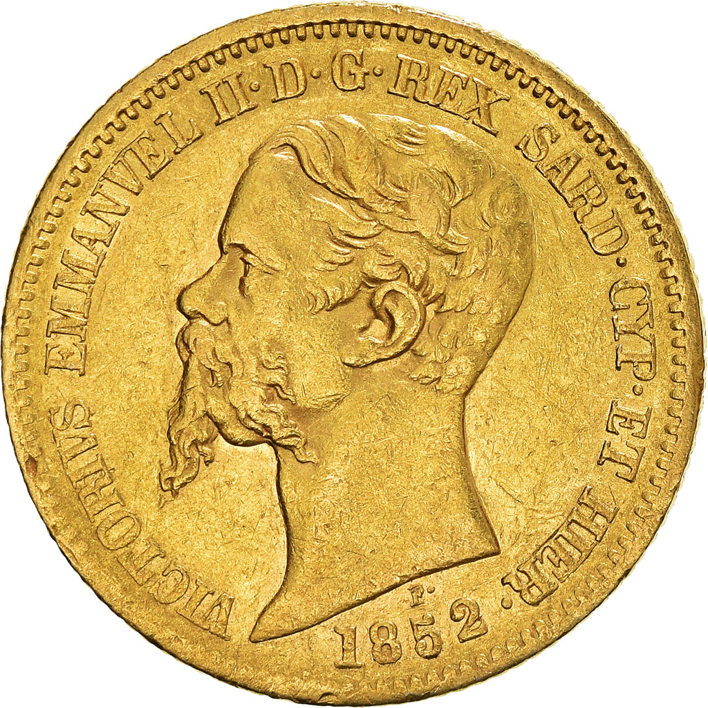 Moneta, STATI ITALIANI, SARDINIA, Vittorio Emanuele II, 20 Lire, 1852, Genoa