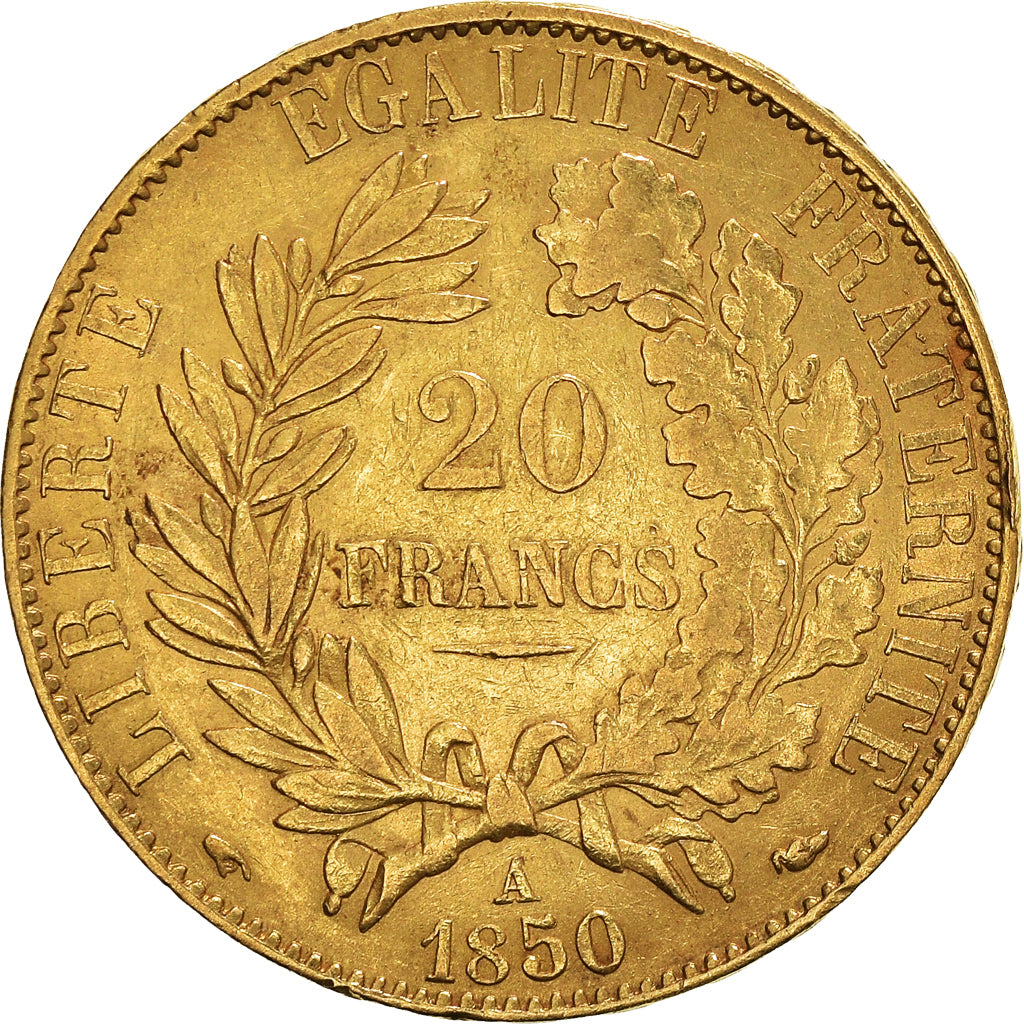 Coin, France, Cérès, 20 Francs, 1850, Paris, EF(40-45), Gold, KM:762