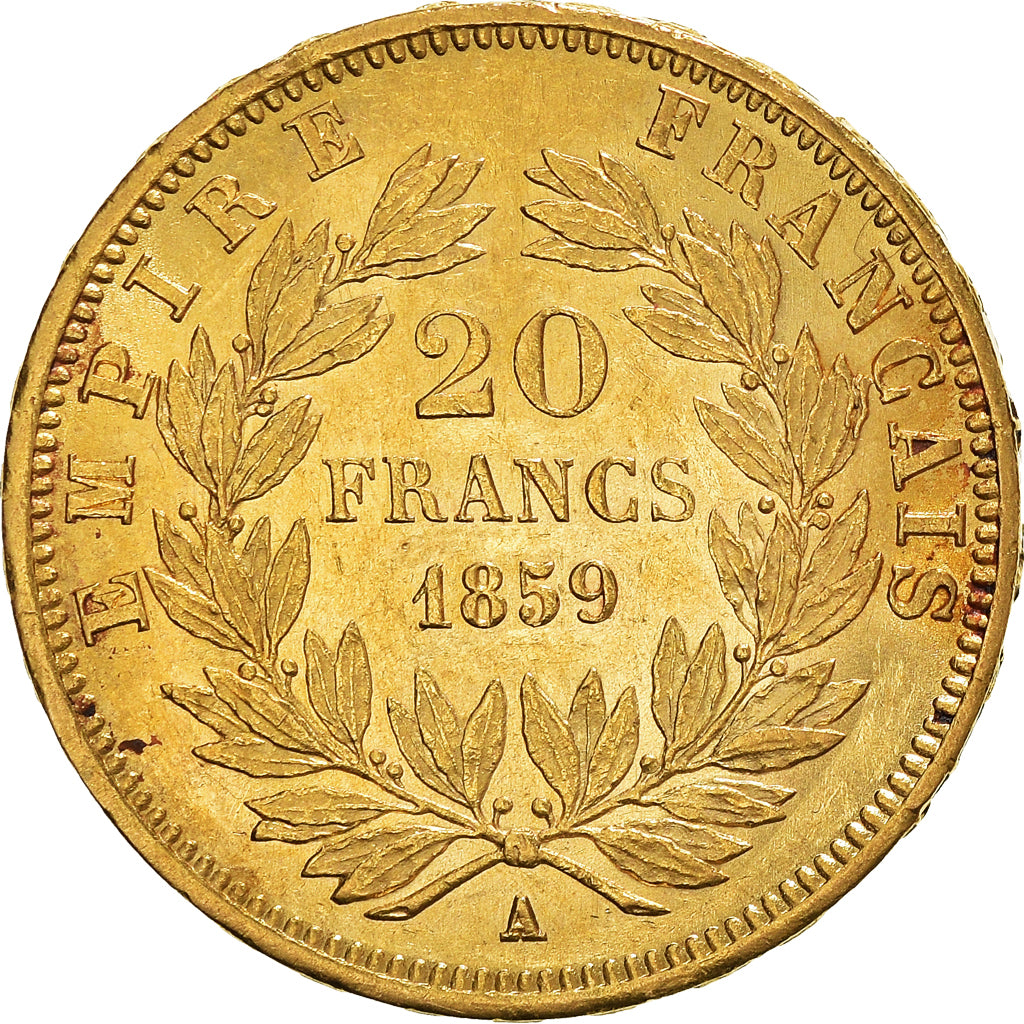 Münze, Frankreich, Napoleon III, 20 Francs, 1859, Paris, SS+, Gold, KM:781.1