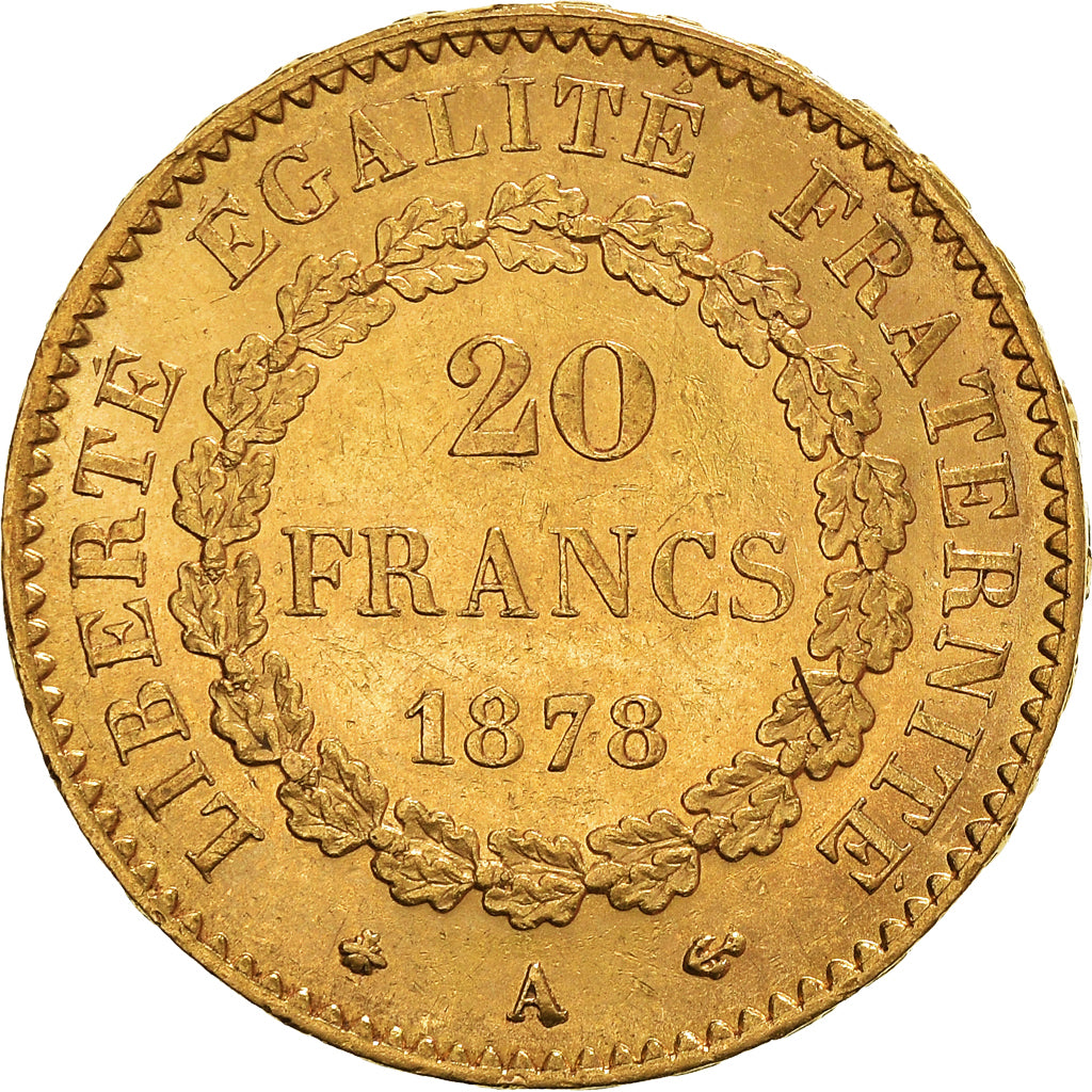 Coin, France, Génie, 20 Francs, 1878, Paris, AU(50-53), Gold, KM:825