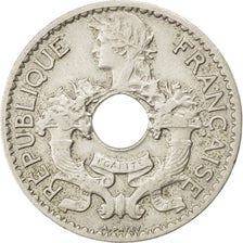 FRENCH INDO-CHINA, 5 Cents, 1923, Paris, KM #18, EF(40-45), Copper-Nickel, 24,..