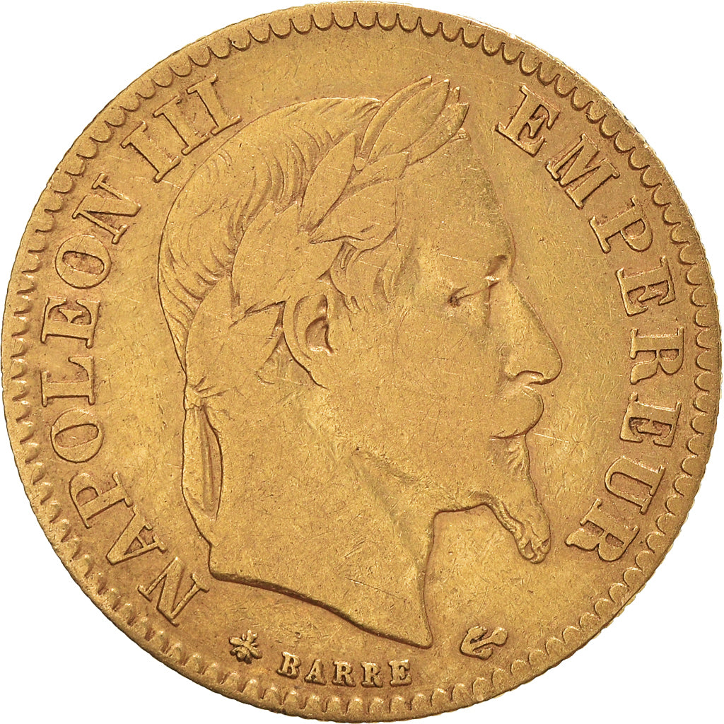 Coin, France, Napoleon III, 10 Francs, 1863, Paris, VF(20-25), Gold, KM:800.1