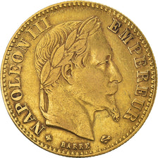 Moneta, Francja, Napoleon III, 10 Francs, 1862, Strasbourg, VF(30-35), Złoto