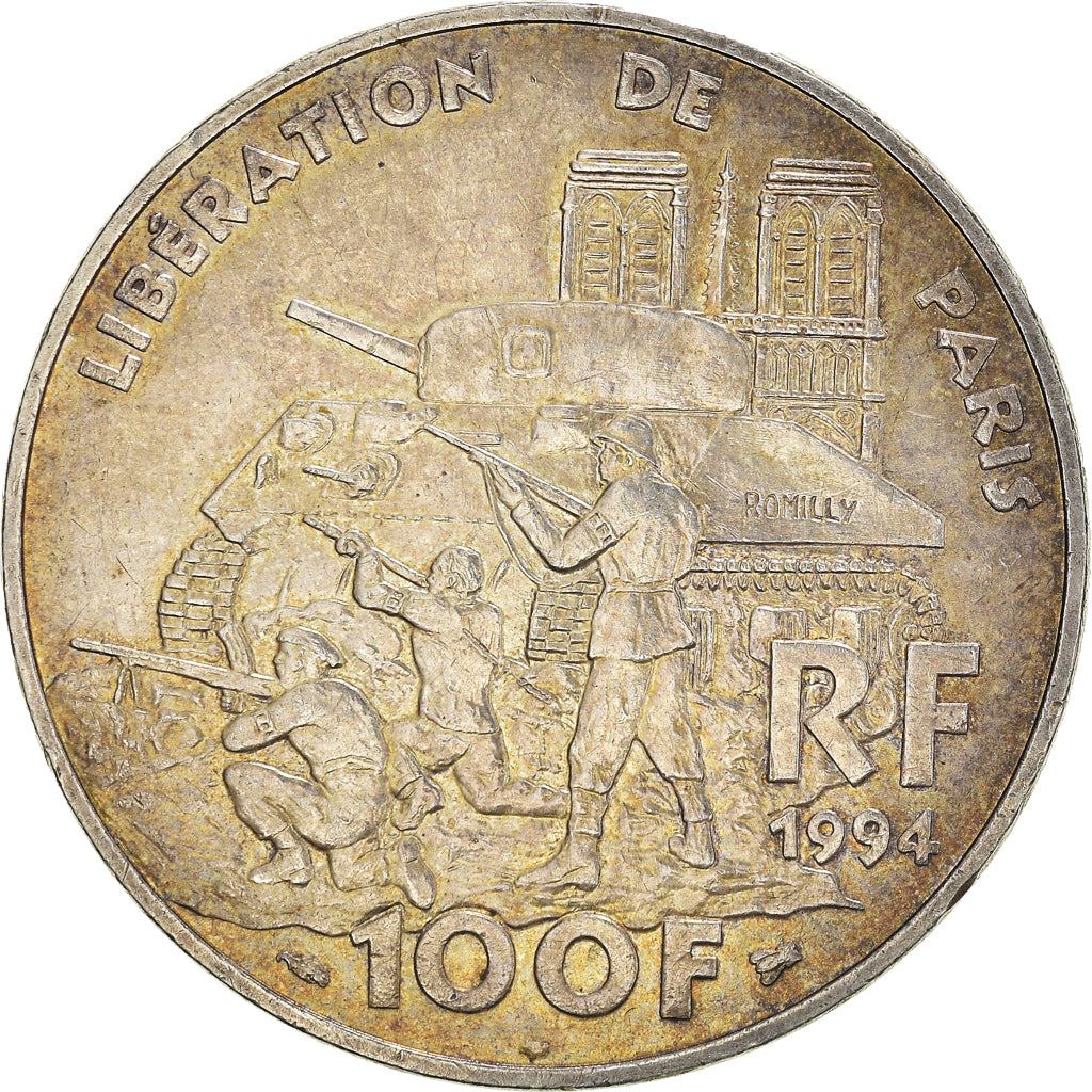 Moneta, Francia, Libération de Paris, 100 Francs, 1994, BB, Argento, KM:1045.1