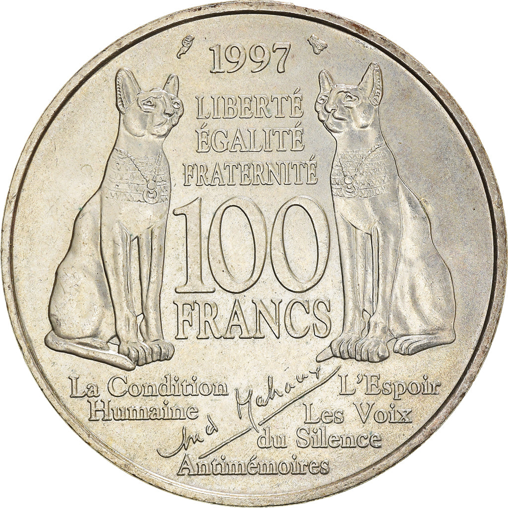 Coin, France, André Malraux, 100 Francs, 1997, AU(55-58), Silver, KM:1188