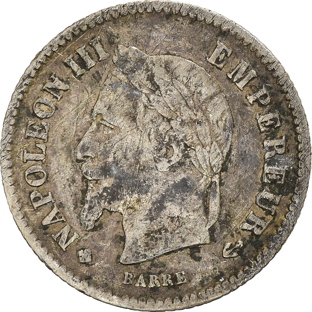 Münze, Frankreich, Napoleon III, 20 Centimes, 1867, Strasbourg, S, Silber