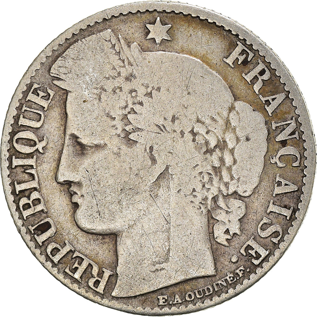 Coin, France, Cérès, 50 Centimes, 1872, Paris, VF(20-25), Silver, KM:834.1