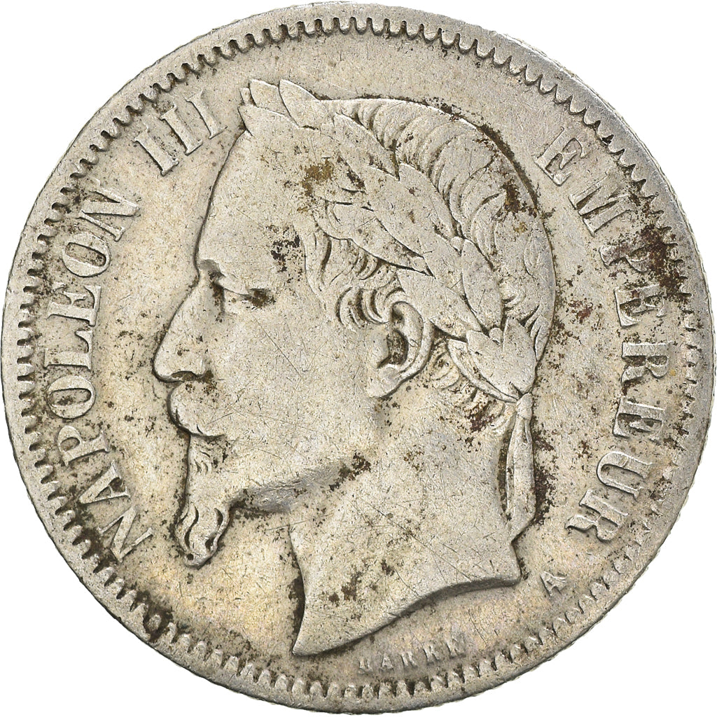 Moeda, França, Napoleon III, Franc, 1866, Paris, VF(30-35), Prata, KM:806.1