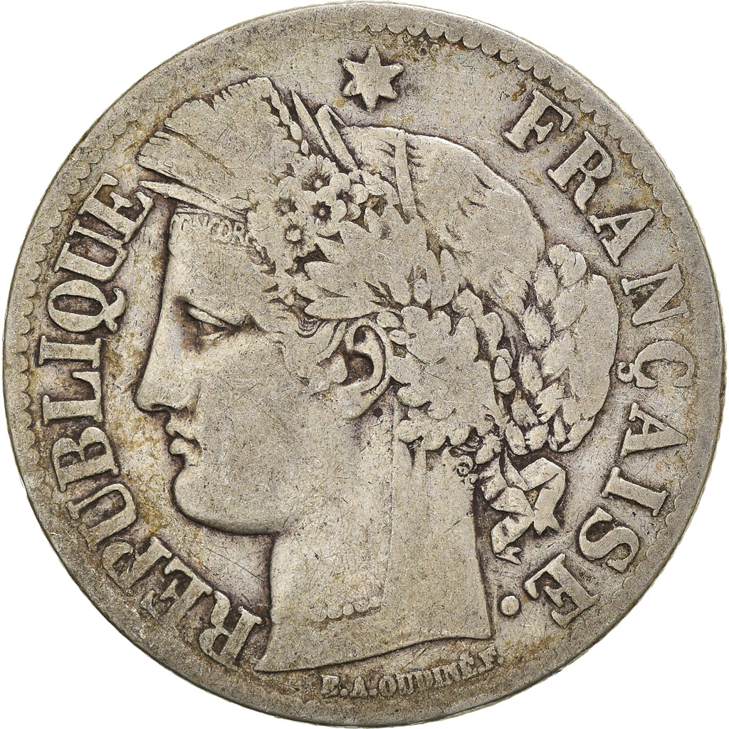 Monnaie, France, Cérès, 2 Francs, 1871, Bordeaux, TB, Argent, Gadoury:530
