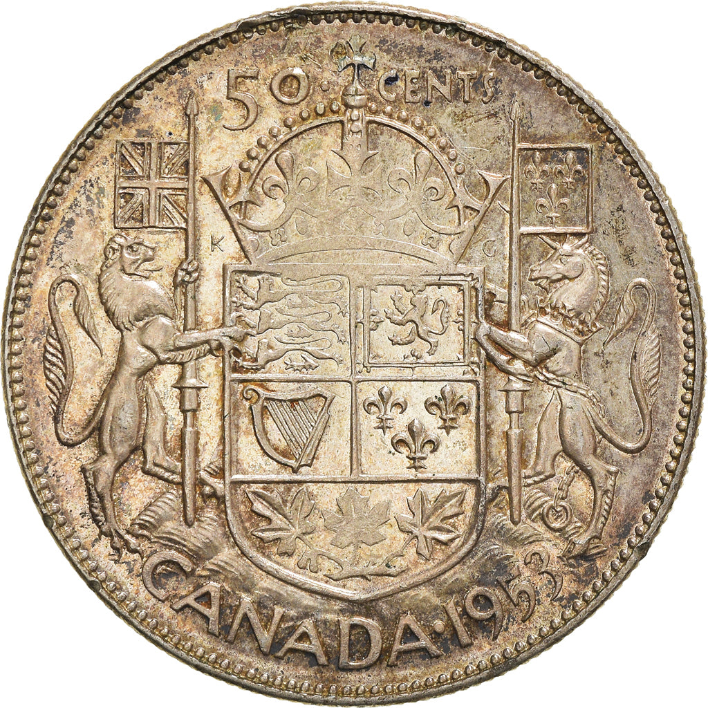 Munten, Canada, Elizabeth II, 50 Cents, 1953, Royal Canadian Mint, Ottawa, PR